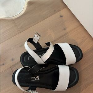 White and Black Sandals